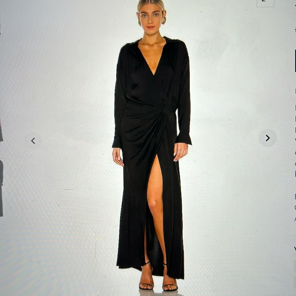 L'Academie Black Long Sleeve Twist Front Maxi Dress: worn once